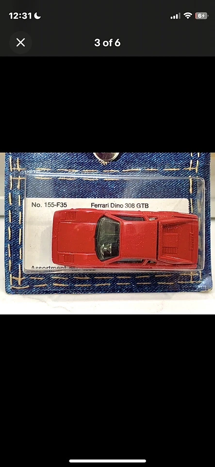 Tomy Pocket Cars Ferrari Dino 308 GT Nuevo En Paquete 1977 Nuevo Antiguo Stock 155-F35 Foto 2 de 3