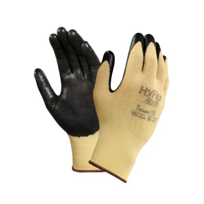 Ansell HyFlex 11-500 Black Foam Nitrile Palm Coated Kev-6-7-8-9-10-11 /  12 PAIR