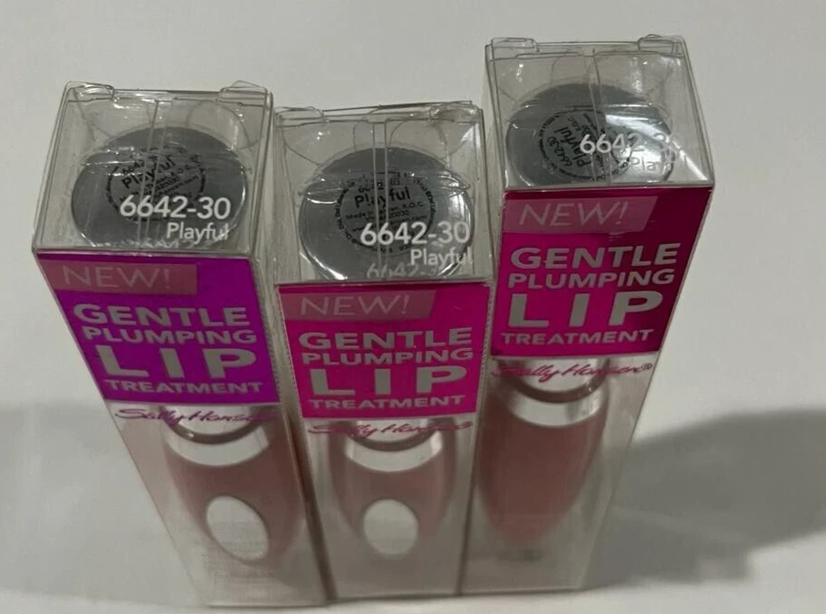 3 ШТУКИ САЛЛИ ХАНСЕН НЕЖНЫЙ ПУХЛЫЕ ГУБЫ ЛЕЧЕНИЕ 6642-30 ИГРИВЫЙ .32 УНЦИЙ NIB - Изображение 3 из 3