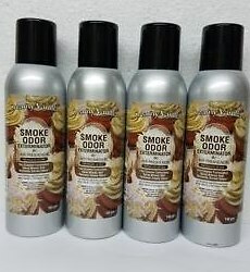 Smoke Odor Exterminator Creamy Vanilla 7 oz Large Spray Set of Four Cans