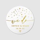 We Do Wedding Stickers Personalised Gold Foil Stickers Wedding Favour Stickers