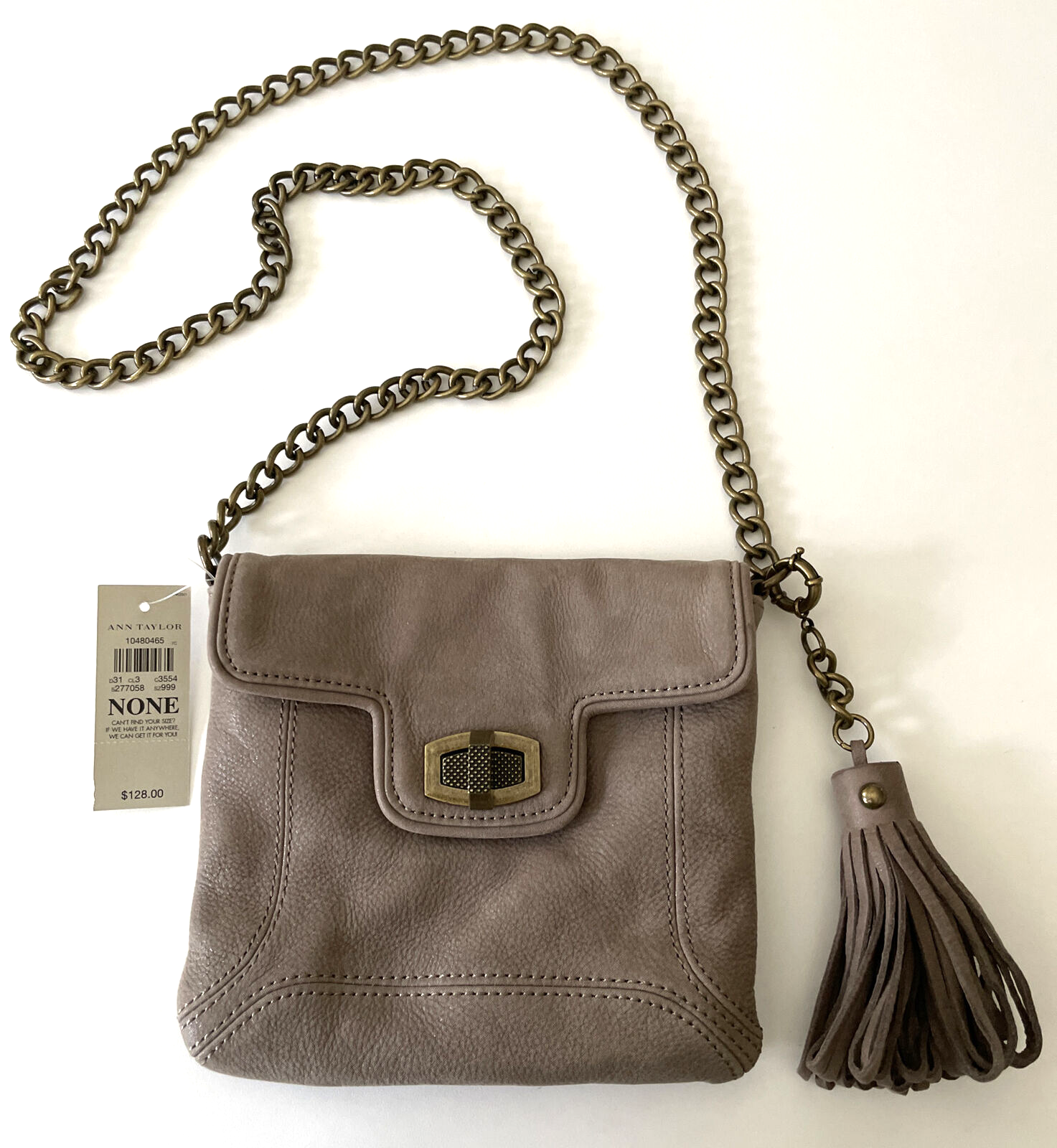 Ann Taylor Small HandBag--Taupe--Genuine LEATHER--Purse  MSRP $128 NWT!!