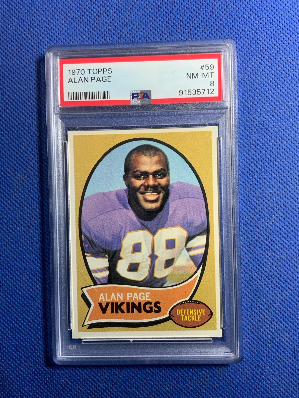 1970 TOPPS #59 ALAN PAGE RC PSA 8 HOF ROOKIE CARD VIKINGS *** Just Graded**