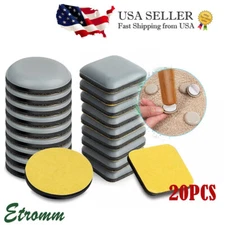 20Pcs Chair Table Leg Feet Pads Glides Sliders Furniture Floor Protectors Mat US