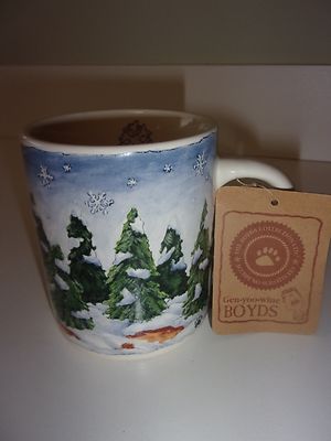 Boyds Collection Christmas Trees Coffee Mug Cup Bearware Pottery Works