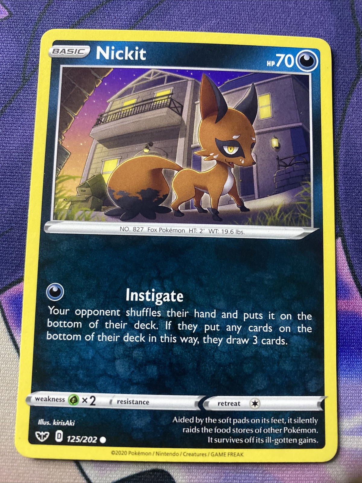 Pokemon TCG Sword and Shield Base Nickit 125/202