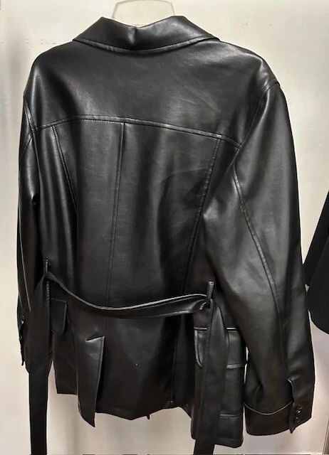OUTEREDGE Women's Black Faux Leather Jacket Sz XL - Image 2 of 4