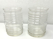Pair Of Vintage Clear Ribbed Jelly Jar Style Replacement Light Globes Shades Pair Of Vintage Clear Ribbed Jelly Jar Style Replacement Light Globes Shades