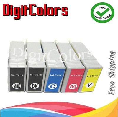 Set of 5 PFI-107MBK PFI-107BK PFI-107C PFI-107M PFI-107Y Fit Canon Printer 