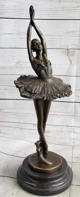 Large Miguel Lopez Prima Ballerina Wearing Tutu Genuine Bronze Sculpture Statue