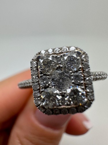 9CT YELLOW GOLD ILLUSION SET SQUARE ENGAGEMENT RING 0.80CT DIAMOND GG461 - Picture 22 of 23