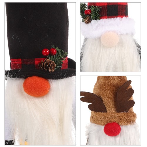 3 Pcs Elchweinflaschendekoration Ältere Weihnachtliche Flaschenabdeckungen - Bild 7 von 12