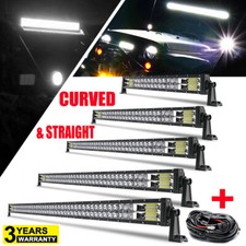 Led Curved Straight Light Bar Spot Flood Combo Offroad Roof Driving 4x4 Truck