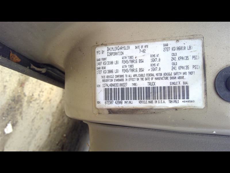 Fuel Vapor Canister Charcoal Canister w/ Purge Valve FitsDAKOTA    2003 Fuel Vap