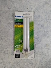 PHILIPS Energy Saver Replacement CFL 13W PL-S Cool White 4100K Light Bulb