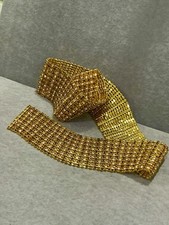 VINTAGE WIDE RHINESTONE BELT. Amber, Brown Clear rhinestones. Awesome