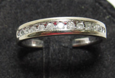 10K White Gold Diamond Channel Set Men's Wedding Band Sz 11 Anniversary Ring 4g