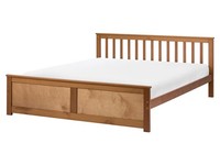 Minimalistischer Bettrahmen Aus Holz Braun Mit Lattenrost 160X200 Cm Olendon