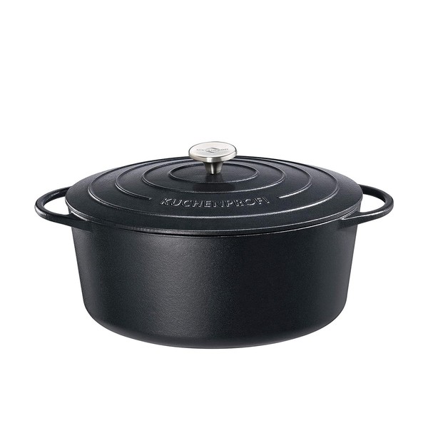 Profi Bratentopf Provence Gusseisen Schwarz Oval 33 Cm BräTer Schmortopf-image
