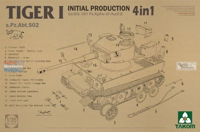 TAK02197 1:35 Takom Tiger I Initial Production Sd.Kfz.181 (4in1)