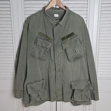 Jungle Jacket 1968 US Army Fatigue Ripstop OG107 Vietnam XL Regular Military Vtg