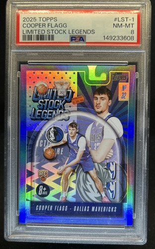 2025-26 Topps Cooper Flagg Limited Stock Legends RC #LST-1 Mavericks PSA 8