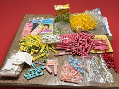 Vintage Hair Curling Rod Curlers Plastic Swing Arm Perm Rollers And More