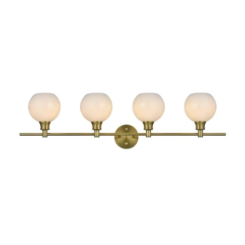 Living District Collier 4Lt Gold/Frosted White Glass Sconce/White - LD2323SG - Picture 1 of 1