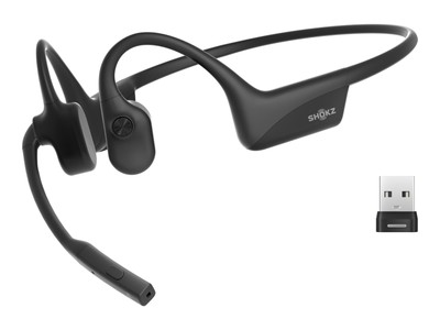 AfterShokz OpenComm2 UC 2025 Upgrade USB-A Dongle Headphones C120-AA-BK-EU-000