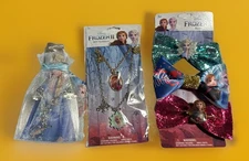 Disney Frozen 2 Hair accessories Bows , Necklaces & Bracelet Jewelry Girls Lot
