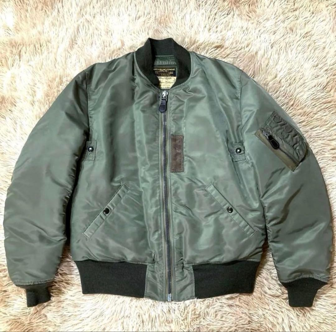 BUZZ RICKSON'S MA-1 William Gibson Sage Green Rare Flight Jacket L