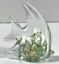 Murano Style Hand Blown Art Glass Angel Fish Figurine Paperweight Sculpture 5"