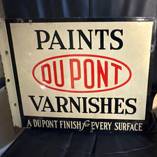 Dupont Paint Varnish Advertising Sign 1973 Original White Red Black
