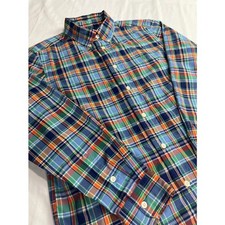 Polo Ralph Lauren Button Down Shirt Boys Large Multicolor Plaid Excellent A51
