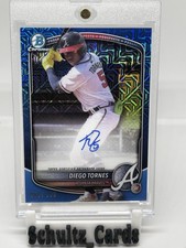 2025 Bowman Chrome Mega Box DIEGO TORNES Blue Refractor Auto RC # /150