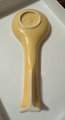 Made In Italy Mustard Yellow Floral Stoneware Stovetop Spoon Rest. New No Box - Picture 3 of 6