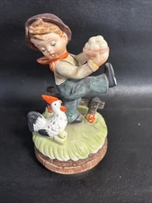 VTG Sankyo Music Box BOY Chicken Eggs The Sting The Entertainer Stauffer Goebel