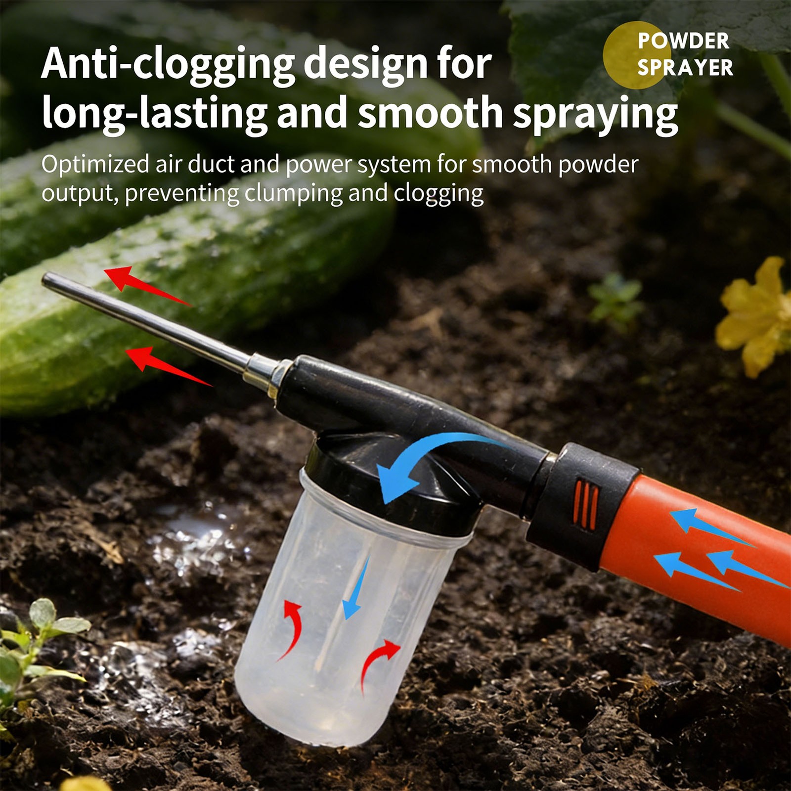 ↑Diatomaceous Earth Duster Efficient Pump System For Outdoor Garden