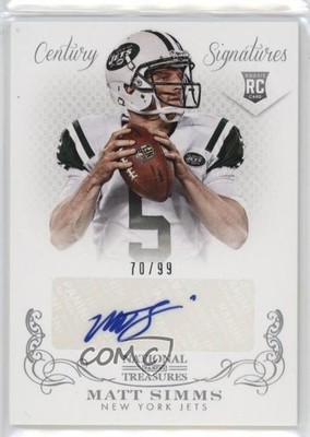 2013 Panini National Treasures Signatures 70/99 Matt Simms Rookie Auto RC 0my9