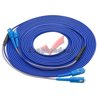 15M Armored Cable SC to SC SM 9/125 Duplex Fiber Patch Cord