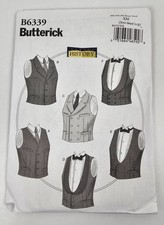 Butterick B6339 Sewing Pattern Making History Costume Vests S, M, L Victorian