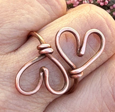 Solid Copper Minimalist Healing Handmade Unisex Ring, Heart