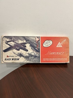 Maircraft Northrop P-61 Black Widow Solid Wood Model Kit 1/4  Scale Very Rare
