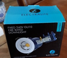 Electralite Downlight Fire-rated Easy Install. satin chrome. New. 240v gu10. 
