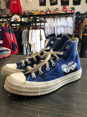 Comme des Garcons Blue Hi Top Converse