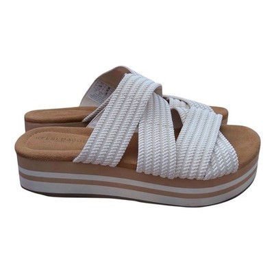 Kelsi Dagger Brooklyn Bohdi Platform Sandal Women s 8/38.5 Tan Cream Minimalist