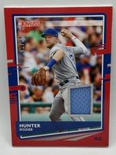 2020 Donruss #DM-HU Hunter Dozier Donruss Materials Red #/99