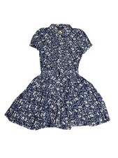 Ralph Lauren girls blue flower patern Shirt Dress Size 16