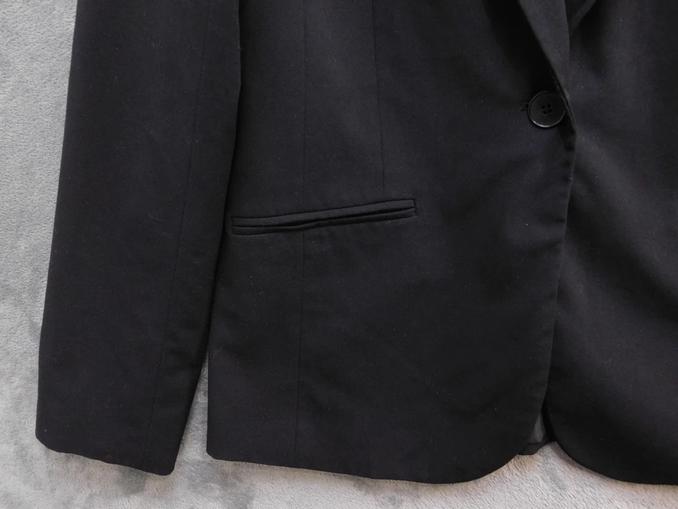 Blazer Liz Claiborne Mujer 12 Negro Carrera Oficina Traje Chaqueta Forrado Elástico Foto 4 de 4