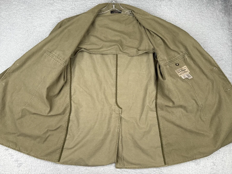 Blazer L.L.Bean Para Hombres 44R Verde Oliva Algodón Dos Botones Abrigo Deportivo No Estructurado Foto 2 de 4